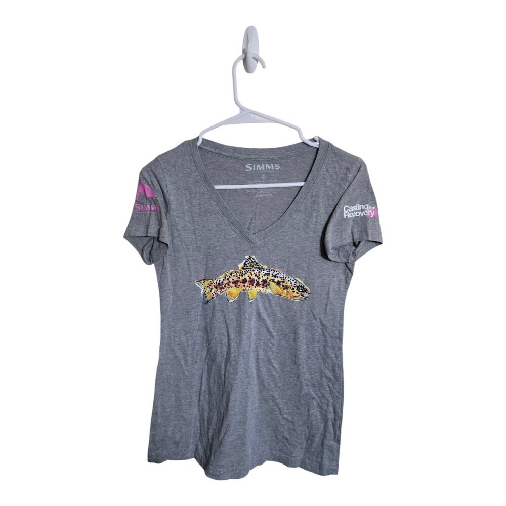 Simms Shirt Womens Small Casting For Recovery Trout Fishing Graphic Outdoors